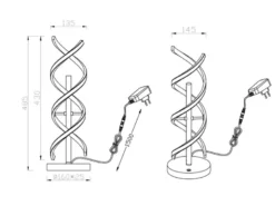 LED Tischleuchte SEQUENCE dimmbar Messing, Höhe 48cm