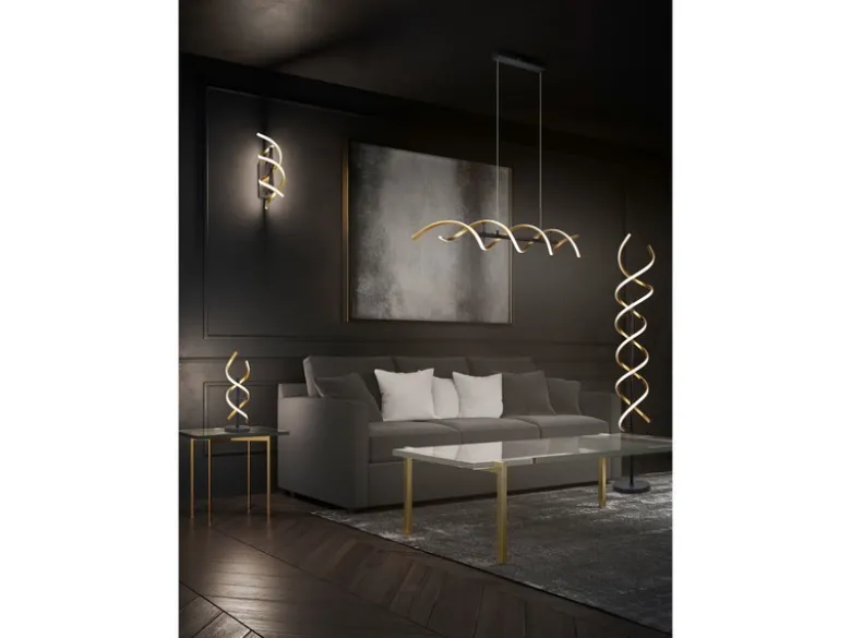 LED Tischleuchte SEQUENCE dimmbar Messing, Höhe 48cm