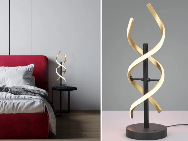 LED Tischleuchte SEQUENCE dimmbar Messing, Höhe 48cm