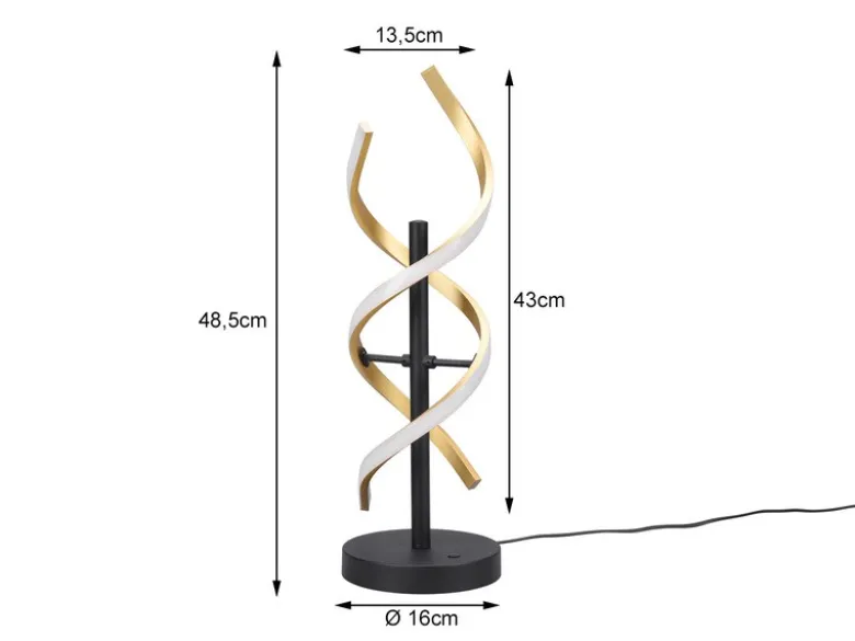 LED Tischleuchte SEQUENCE dimmbar Messing, Höhe 48cm