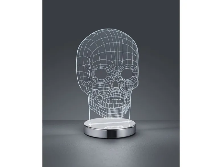 LED Tischleuchte SKULL 3D Totenkopf Lichtfarbe einstellbar, Höhe 21cm