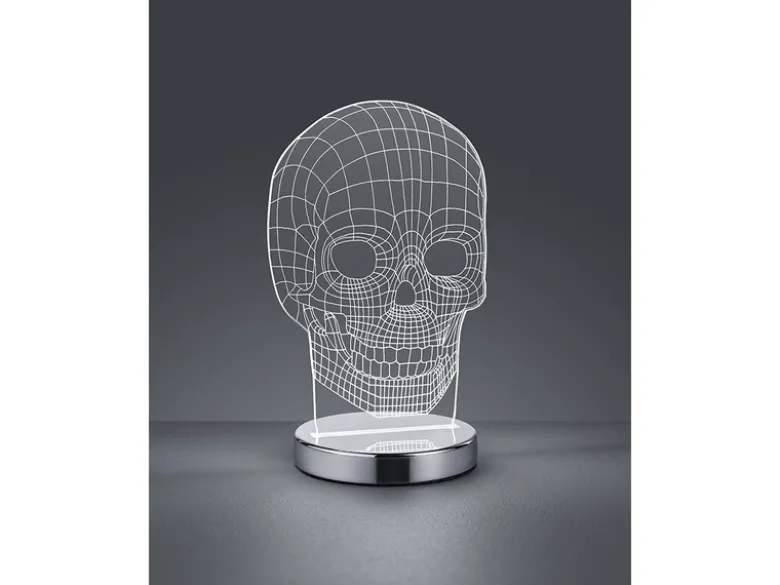 LED Tischleuchte SKULL 3D Totenkopf Lichtfarbe einstellbar, Höhe 21cm
