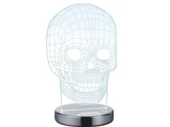 LED Tischleuchte SKULL 3D Totenkopf Lichtfarbe einstellbar, Höhe 21cm