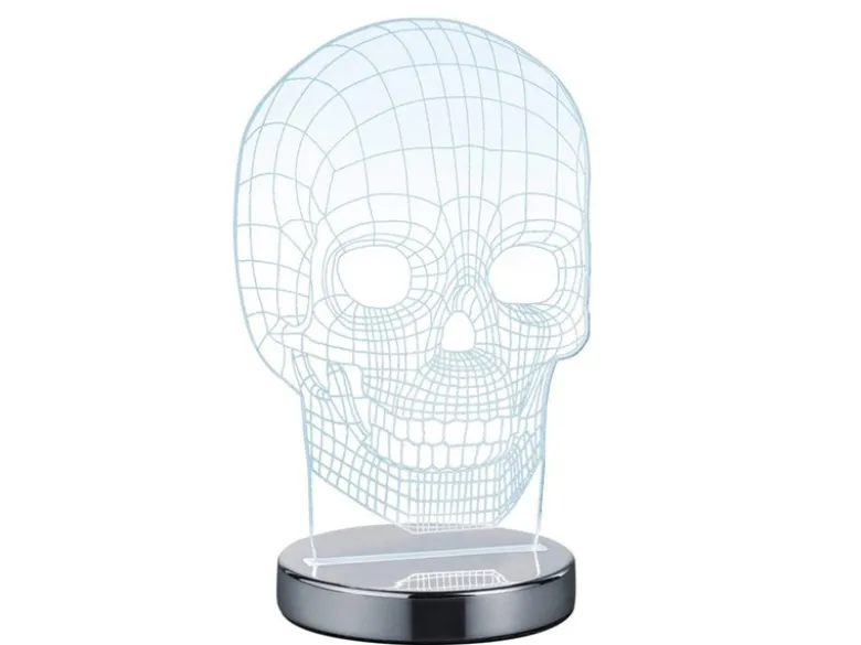 LED Tischleuchte SKULL 3D Totenkopf Lichtfarbe einstellbar, Höhe 21cm