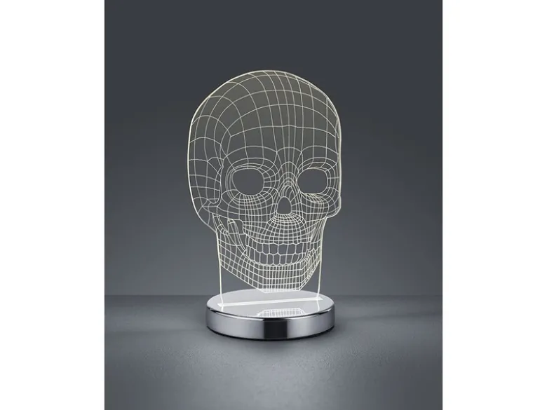 LED Tischleuchte SKULL 3D Totenkopf Lichtfarbe einstellbar, Höhe 21cm