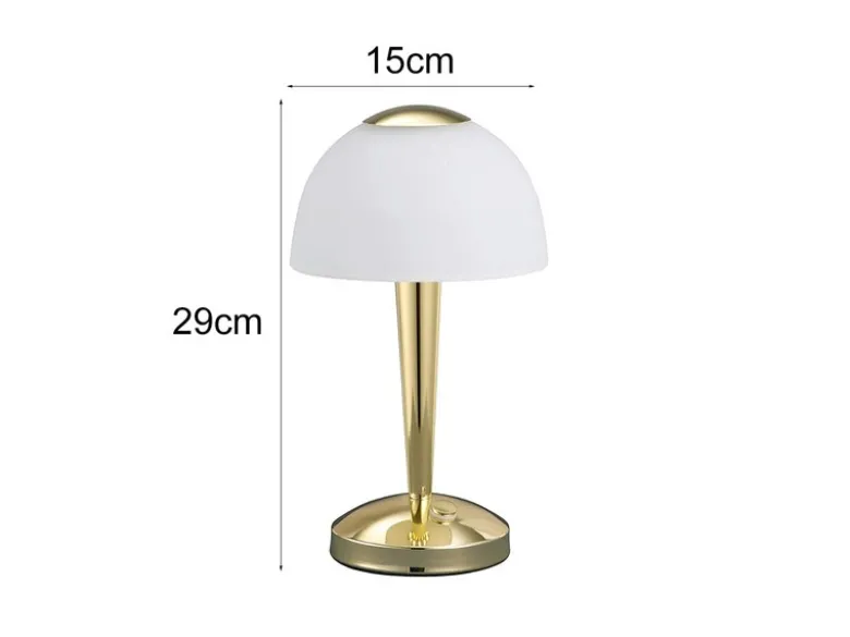 LED Tischleuchte VENTURA Messing 3-fach dimmbar, Höhe 29cm