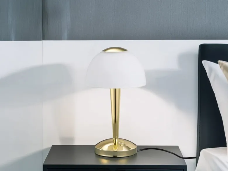 LED Tischleuchte VENTURA Messing 3-fach dimmbar, Höhe 29cm