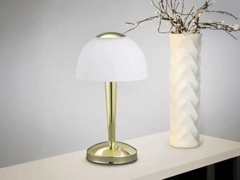 LED Tischleuchte VENTURA Messing 3-fach dimmbar, Höhe 29cm