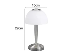LED Tischleuchte VENTURA Silber 3-fach dimmbar, Höhe 29cm