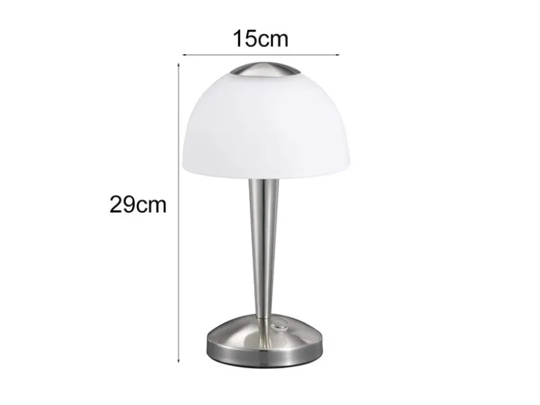 LED Tischleuchte VENTURA Silber 3-fach dimmbar, Höhe 29cm