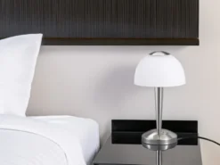 LED Tischleuchte VENTURA Silber 3-fach dimmbar, Höhe 29cm