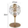 LED Tischleuchte VIRINA Gold mit Kugel Lampenschirm aus K9 Kristallen, Höhe 26cm