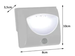 LED Treppenlicht Orientierungslicht mit Bewegungsmelder, Batteriebetrieb, Silber