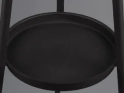 LED Tripod Stehleuchte mit Stoffschirm Taupe/Gold & Ablagetisch, Höhe 152cm