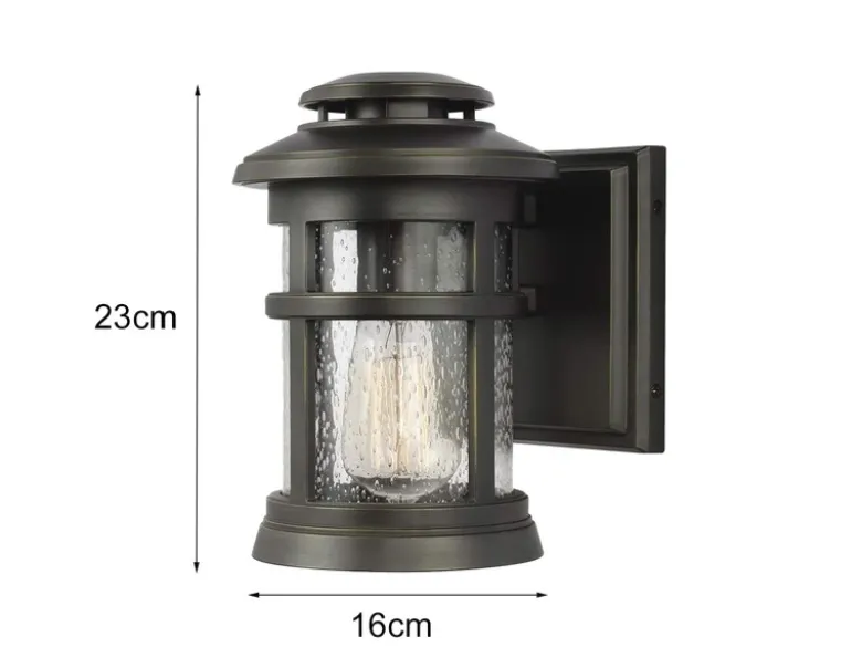 LED Ultra Wetter & Salzluft resistente Außen Laterne, Bronze Höhe 23cm