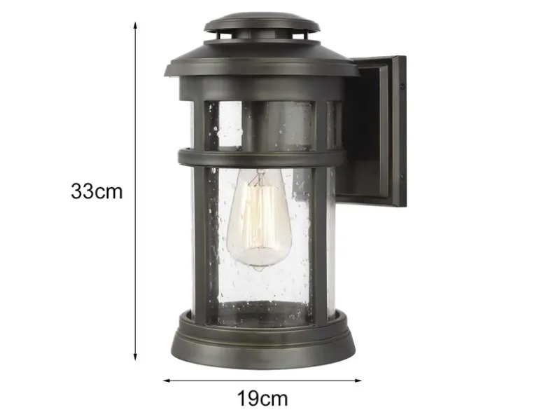 LED Ultra Wetter & Salzluft resistente Außen Laterne, Bronze Höhe 33cm