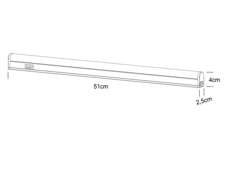 LED Unterbauleuchte RAMON mit Schalter & 230V Direktanschluss, Länge 51cm