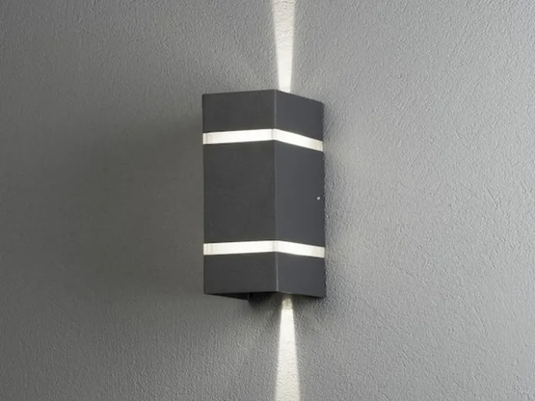 LED Up and Down Außenwandleuchte CREMONA Höhe 19,5cm, Anthrazit