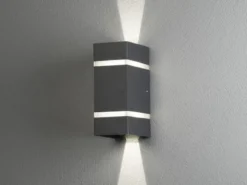 LED Up and Down Außenwandleuchte CREMONA Höhe 19,5cm, Anthrazit