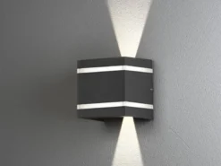 LED Up and Down Außenwandleuchte CREMONA Höhe 14cm, Dunkelgrau