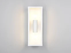 LED Up & Down Außenwandleuchte in Weiß mit Glas, Höhe 38cm