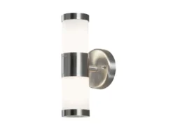 LED Up-Down Edelstahl Außenwandleuchte mit Glas weiß, Höhe 23cm