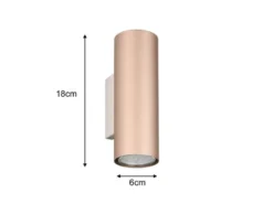 LED Up Down Wandleuchte Metall Coffee, Höhe 18cm