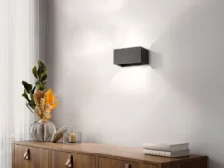 LED Updown Wandleuchte WALLO Schwarz für Innen & Außen, Breite 20cm