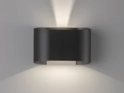 LED Updown Wandleuchte WALL Schwarz für Innen & Außen - 18cm breit