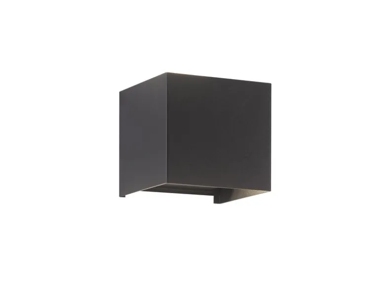 LED Updown Wandleuchte WALL Schwarz für Innen & Außen, Quadrat 10cm