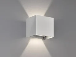 LED Updown Wandleuchte WALL Silber für Innen & Außen - 10cm breit