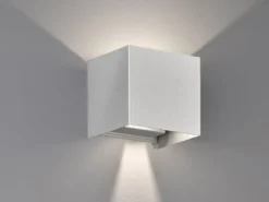 LED Updown Wandleuchte WALL Silber für Innen & Außen - 10cm breit