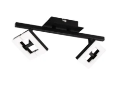 LED Wand- & Deckenstrahler in Schwarz / Weiß, Spots geteilt, Breite 36cm