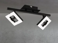 LED Wand- & Deckenstrahler in Schwarz / Weiß, Spots geteilt, Breite 36cm