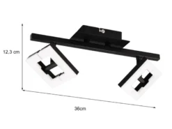 LED Wand- & Deckenstrahler in Schwarz / Weiß, Spots geteilt, Breite 36cm