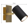 LED Wand- & Deckenstrahler Metall Schwarz Gold, Breite 12cm