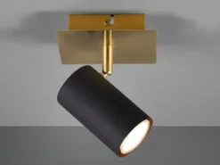 LED Wand- & Deckenstrahler Metall Schwarz Gold, Breite 12cm