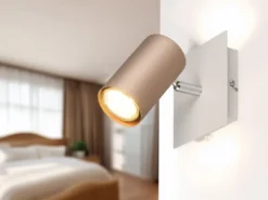 LED Wand- & Deckenstrahler Metall Coffee / Hellgrau, Breite 12cm