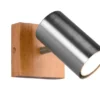 LED Wand- & Deckenstrahler Silber mit Holz, Breite 9cm