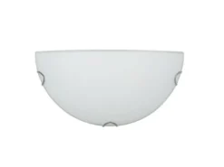 LED Wandlampe halbrund Glas Weiß, Breite 30cm