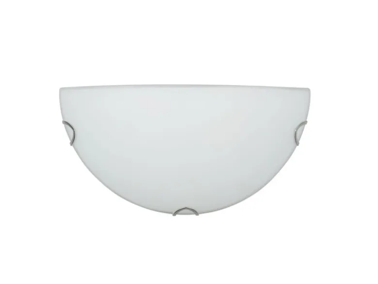 LED Wandlampe halbrund Glas Weiß, Breite 30cm