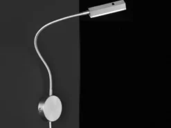 LED Wandlampe RAIK Silber mit Stecker, Leselampe mit Gestensteuerung, Breite 8cm