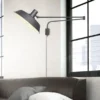 LED Wandlampe Schwarz schwenkbar mit Schnurschalter & Stecker, Länge max. 150cm
