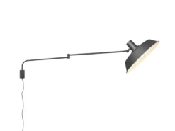 LED Wandlampe Schwarz schwenkbar mit Schnurschalter & Stecker, Länge max. 150cm