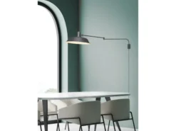 LED Wandlampe Schwarz schwenkbar mit Schnurschalter & Stecker, Länge max. 150cm