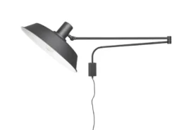 LED Wandlampe Schwarz schwenkbar mit Schnurschalter & Stecker, Länge max. 150cm