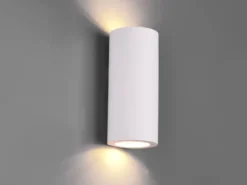 LED Wandlampe Spot Gipsleuchte Weiß Up and Down bemalbar, Höhe 16,5cm