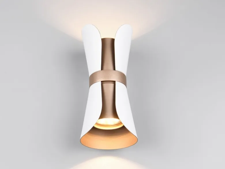 LED Wandlampe Weiß Coffee mit Updown Lichtaustritt, Höhe 21cm