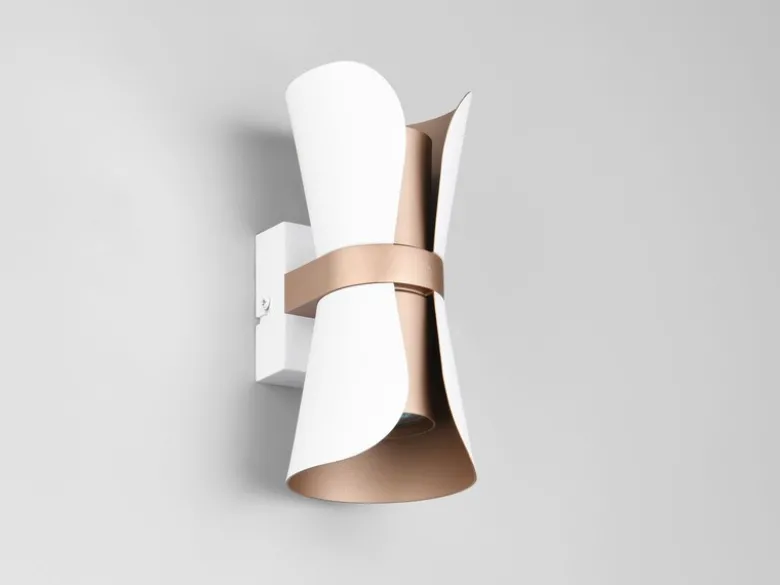 LED Wandlampe Weiß Coffee mit Updown Lichtaustritt, Höhe 21cm
