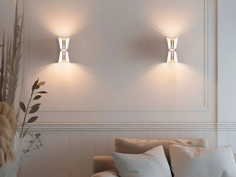 LED Wandlampe Weiß Coffee mit Updown Lichtaustritt, Höhe 21cm